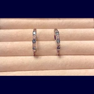 Aquamarine CZ sterling silver earrings